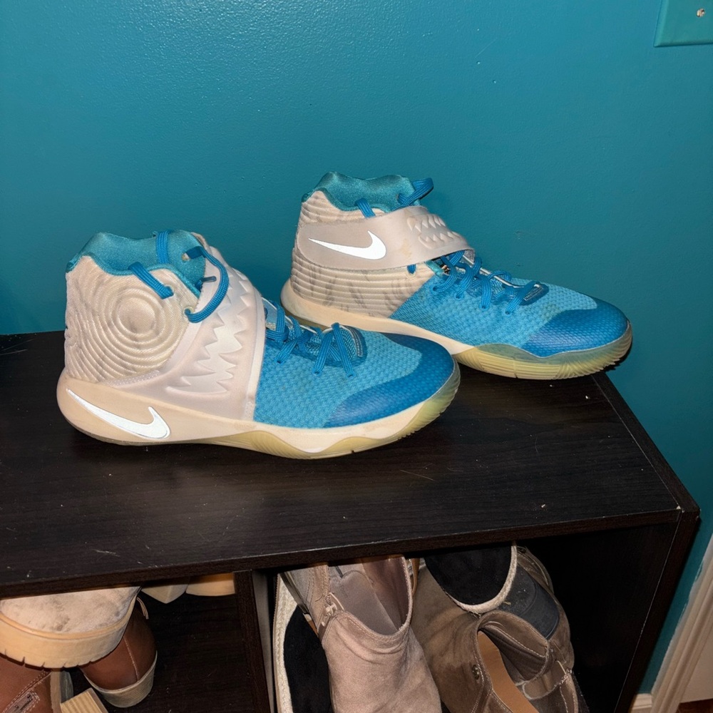 Nike Blue and White High-Top Sneakers